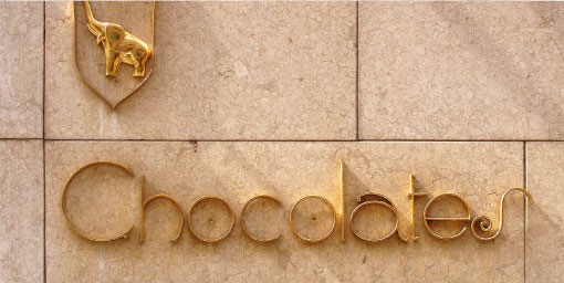 Storefront sign: Chocolates